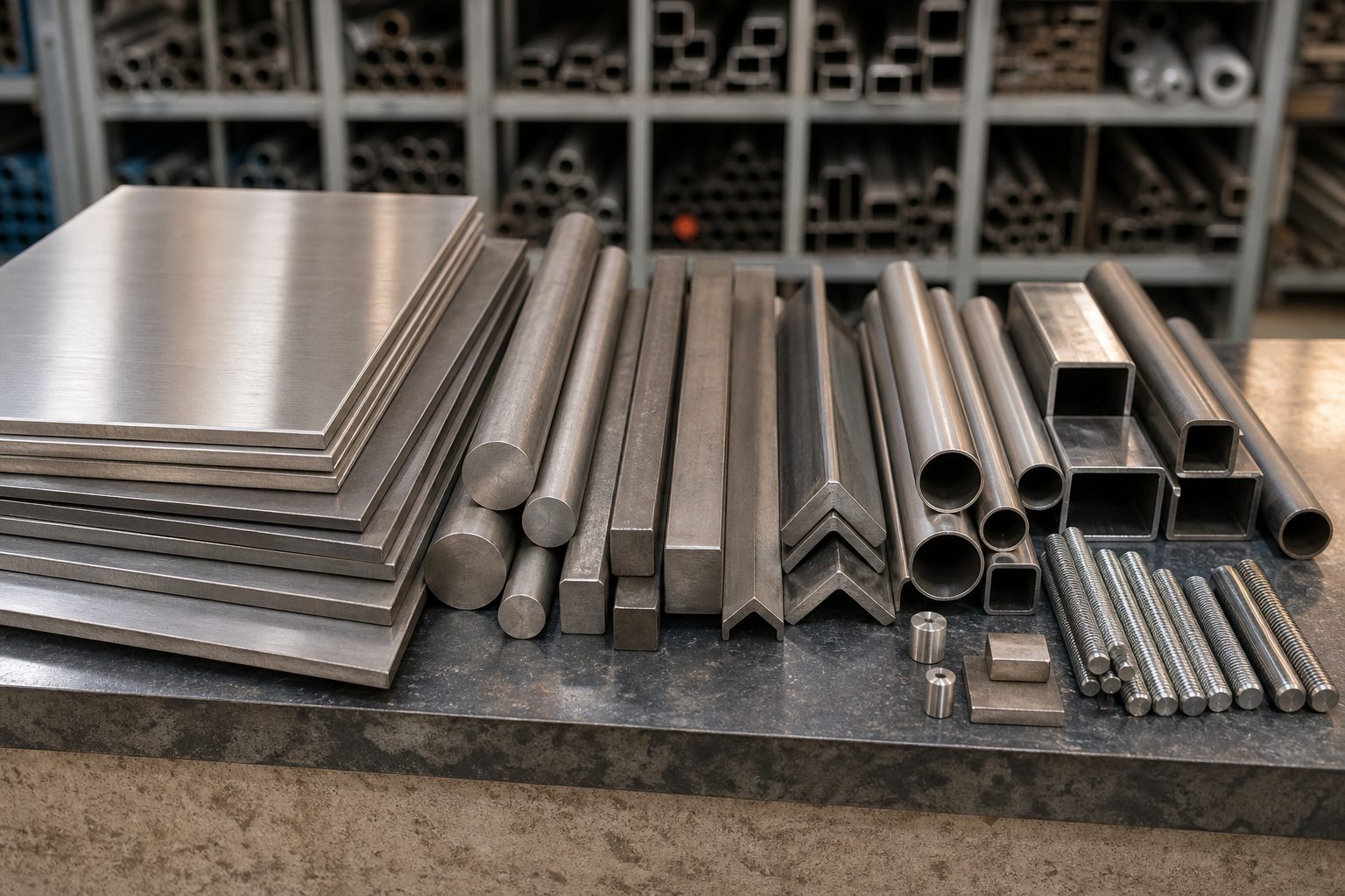 Stainless and mild steel sheets, bars, flats, angles and pipe sections for Karachi fabrication supply